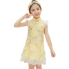 Girls Cheongsam Dress Lace Floral Party Embroidery For Kids Teenage Summer Clothes 6 8 10 12 14 210528