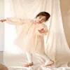 Kids Dresses for Girls Tulle Long Sleeve Fairy Dress Gauze sequins star princess dress Clothes AD012 210610