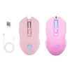 souris d'ordinateur sans fil rose