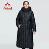 Astrid Winter Women's Coat Kvinnor Lång Varm Parka Plaid Fashion Tjock Jacka Hooded Stora Storlekar Kvinnlig Kläder 95 210923