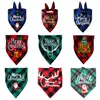 33 couleurs Chiens de Noël Bandana Vêtements pour chiens Buffalo Plaid Joyeux Père Noël et bonhomme de neige Imprime Écharpe triangulaire double couche réversible Accessoires classiques pour animaux de compagnie A143