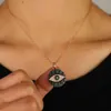 Biały Czarny Zielony Multi CZ Evil Eye Wisiorek Czechy Bohe Lucky Turecki Moda Rose Gold Color Naszyjnik