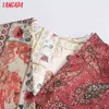 Kvinnor Vintage Print Casual Long Kimono Coat Kvinna Sashes Chic Open Stitching Beach Toppar 5Z108 210416