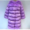 90CM Luxus Frauen Winter Langarm Faux Pelz Mantel Jacke Flauschigen s Jacken Mantel Gefälschte Outwear 211220