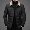 Top Grade Brand Casual Fashion Down Coats Hombres Cortavientos con cuello de piel Winter Parka Chaqueta Diseñador Ropa para hombre 210927