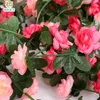 Flores decorativas grinaldas de rosa artificial rattan videira de vidra