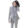 Högkvalitativa professionella kvinnors byxor passar feminin kontorsintervju kläder kvinnor blazer eleganta smala byxor 210527
