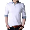 witte heren met lange mouwen poloshirt