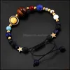 Perline, Fili Bracciali Gioielli Universo Galassia Otto Pianeti Guardiano Stella Sistema Solare Energia Pietra Perline Braccialetto 7 Chakra Per Natale Cou