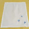 Juego de 12 pañuelos para mujer, pañuelos de tela de ramio puro blanco, borde cosido, concha bordada/Neptuno/concha, 13 "x 13"