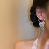 Stud Persoonlijkheid Overdreven Diamond-Studded Rijstkorrels Love Tassel S925 Silver Needle Earrings Exquisite Temperament