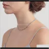 Collane a pendente gioielli Pendenti Justine Clenquet Packlace Designer Gold e Sier Two Color Diamond Metal Mosa6101635