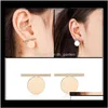 Kolczyki Drop dostawa 2021 Nowatorski wzór geometrii stopu Osobowość Kobiety Kodekingowe Sier Gold Studs Studs Korean Styl for Girls Ear J