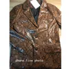 Snake Print Leather Blazers Women Jacket And Coats Green Brown Ladies Korean Skin Blazer Femme 210427