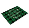 Kerstmis rode plaid linnen pad eettafel matten coaster bowl cup mat patroon keuken placemat home decor SN3049