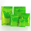 400 pièces refermable vert fermeture à glissière sacs d'emballage Mylar feuille d'aluminium pochette d'emballage différentes tailles sac de stockage des aliments