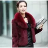 Black/white Womens Winter Autumn Short Section Faux Fur Jackets Man-made Rabbit Fur Collar Casual Fur Coats 211110