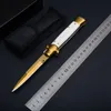 Le 9 '' ACK White Godfather Stiletto Mafia couteau pliant horizontal couteaux de poche automatiques pouces 9 outils EDC
