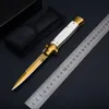 Das 9'' ACK White Godfather Stiletto Mafia Horizontal Klappmesser Automatische Taschenmesser Zoll 9 EDC Tools