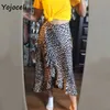 Yojoceli Sexy Leopard Imprimir Saia Ruffled Mulheres Assimétricas Femininas Party Club Bust 210609