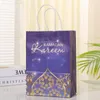 Eid Mubarak Party Kraft Paper Bag Bride Presentpåse med handtag Muslim Festival Favoriter Påse