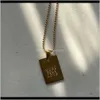 Necklaces & Pendants Jewelry Drop Delivery 2021 Stainless Rectangular English Letter Pendant Titanium Steel Necklace Electroplating 18 Gold L