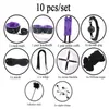 Bondagages 35pcs / set adulto produtos sexo bdsm set bondage conjunto anal plug vibrador vibrador dildo algemas slave adultos jogos brinquedos para as mulheres 1122