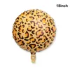 5pcs Jungle Safari Party Foil Balloons 2d 4d Tigers Giraffes Leopards Zebras Snakes Pattern Round Balloon Birthday Party Decor