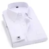 camisas de vestir de puño francés blanco