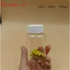 Frascos de embalagem de plástico de pílula de Luccy 80 50 100 ml com adesivo de vedação de doces sal de banho vazio recipientes cosméticos bons QTY