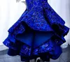 2021 Plus Size Arabic Aso Ebi Luxurious Royal Blue Prom Dresses Pärlade kristaller Spets Evening Formal Party Second Reception GOWNS D231T