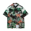 Män Casual Tiger Print Beach Shirts Lapel Short Sleeve Button Loose Streetwear Fashion Hawaiian för Camisas Hombre Men's