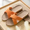 Four Seasons Flax Slippersレディースホームサマー屋内快適なソフトソフトソフトソフト床サンダルはさまざまな色の色です