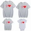 Miłość HeartBeat Bawełna Rodzina Dopasowanie Dziewczyna Odzież Stroje Matka I Córka Koszulka Lato Ojciec Syn Baby Tshirt 210417