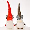 Boże Narodzenie Gnome Dekoracje z lekką Handmade Szwedzki Tomte Plush Scandinavian Elf Dekoracje Wakacje Decor Phjk2109