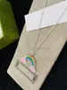 2022 brand designer colorful pendant rainbow Necklace Fashion hip hop beautiful Valentine's Day Couple Necklace Jewelry Wedding