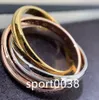 Trinity Series Ring Tricolor 18K Gold Plated Band Vintage Jewelry Officiella reproduktioner Retro Fashion Advned Diamants Exquisite1525138