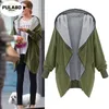 Kvinnors Tröjor Pulabo 2 Färg Kvinna Hooded Feminino Stickade Kvinnor Vinterrock Oversized Outerwear Sueter Mujer Army Green Load