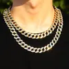 Catene ghiacciate Miami Cuban Chain Necklace Bracciale Oro's Gold Color 16mm Punk Choker Link Hip Hop Jewelry Holiday Gift2888
