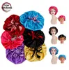 Gorro de bebé y mamá Gorro de baño de ala ancha Gorros de ducha de pelo de color liso Gorros de seda Redondo Hebilla ajustable Sombreros ajustados Envoltura de cabeza de satén Baño