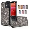 2 i 1 Diamond Rhinestone Glitter -telefonfodral för iPhone 14 13 13Pro 12 11 Pro Max XS XR 7 8 Plus Samsung S23 S22 S21 Ultra 5G Hybrid TPU PC Back Cover med OPP Bag