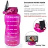 BuildLife 2L 3,8L Weithals-Tritan-Wasserflasche mit Strohhalm, Zeitmarkierung, BPA-frei, Sportkrug, Outdoor-Fitnessstudio, mobiler Halter, Tourflaschen 210917