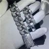 20 Style Blask Luksusowa biżuteria 925 srebrna srebrna wielka forma biała topaz cz diamentowe kamienie kobiece bransoletka ślubna na kochanek Prezent