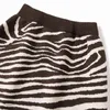 Motif zèbre tricoté jupe femmes élastique taille haute mince crayon jupe automne hiver chaud moulante fendu pull jupes 210419