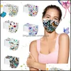 Designer Masks Housekee Organization Home & Garden 3-7 Days To Us Butterfly Disposable Face Mask With Elastic Ear Loop 3 Ply Breathable For