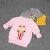 Осень Детские девушки свитер детские трикотажные одежды попкорн S для вязаной пуловерной одежды 210429