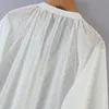 Été femmes en mousseline de soie mince robe à manches longues en vrac grande taille Transparent es femme mode rue chemises vestidos 210513