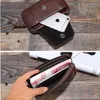 Waist Brown Genuine Leather Pack Hip Bum Zipper Phone Fanny Belt Bag 5' to 6' Cell/Mobile Phone Case For Iphone