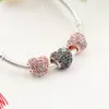 フィットPandora Charm Braceletヨーロッパシルバーチャームビーズハートフル舗装クリスタルDIYスネークチェーン用女性バングルネックレスジュエリー