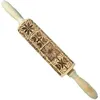 15 Designs Wooden Rolling Pin Rose Love Heart Shaped Embossing Baking Cookies Noodle Biscuit Fondant Cake Dough Patterned Roller Flour